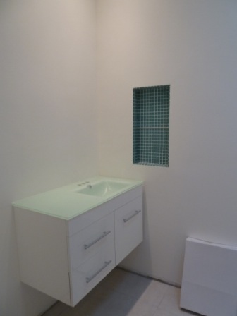 Installation du meuble lavabo