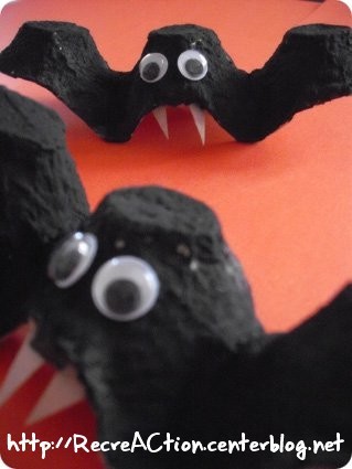 chauve souris boite oeuf DIY Halloween