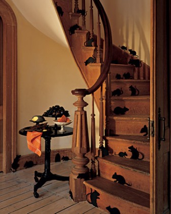 silhouette souris escalier halloween 