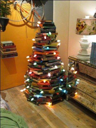 sapin de noel de livres