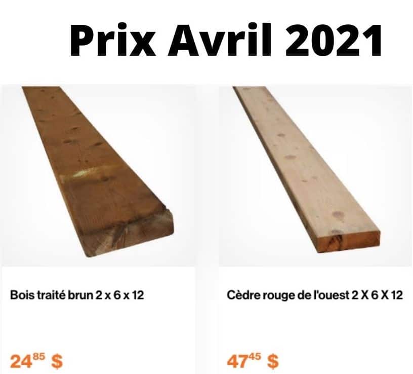 prix bois patio 