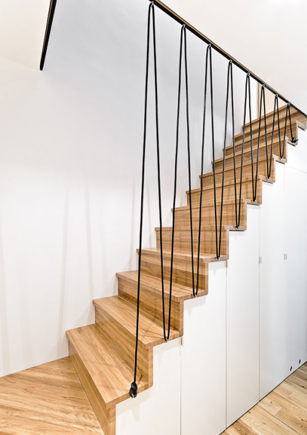 Rampe d'escalier en cordage