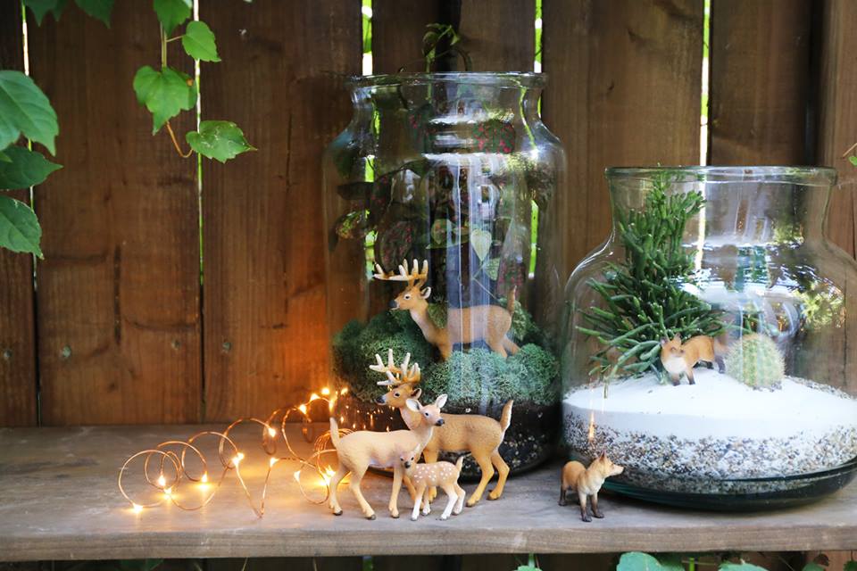 Winter christmas terrarium / petites figurines pour déco d'hiver