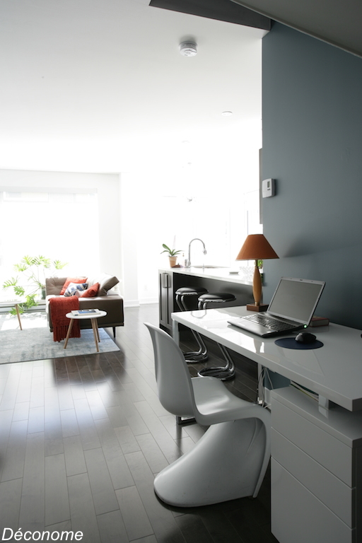 aménager un bureau sous un escalier - chaise panton