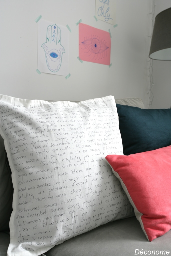 dessiner au marqueur sharpie sur un coussin / how to create your own pillow with sharpie markers