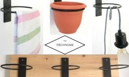 Support pour pot mural en fer forgé noir idéal pour créer un potager ou un jardin vertical