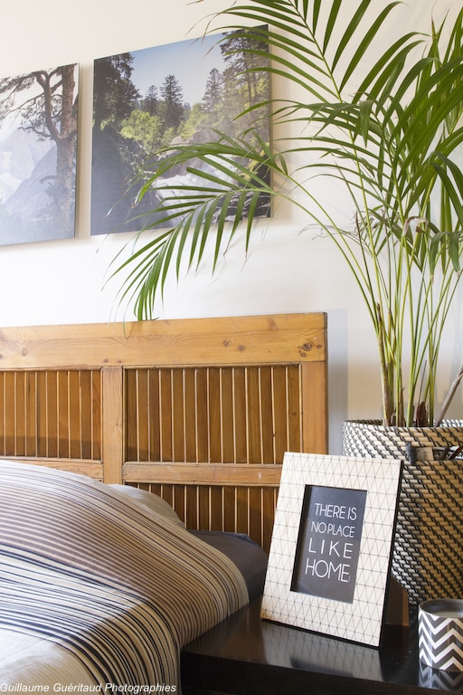 Tête de lit porte en bois / Old door as headboard