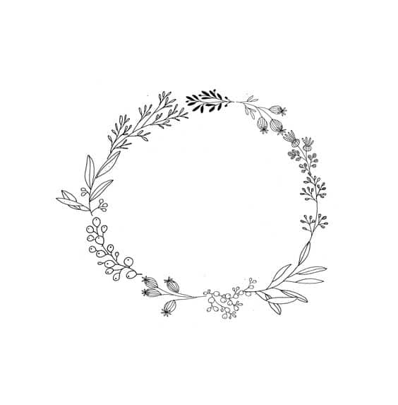 dessin facile à faire couronne en noir et blanc / DIY wreath illustration 