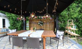 fabriquer un luminaire de jardin avec des fleurs artificielles / DIY garden lamp chandelier with artificial flowers