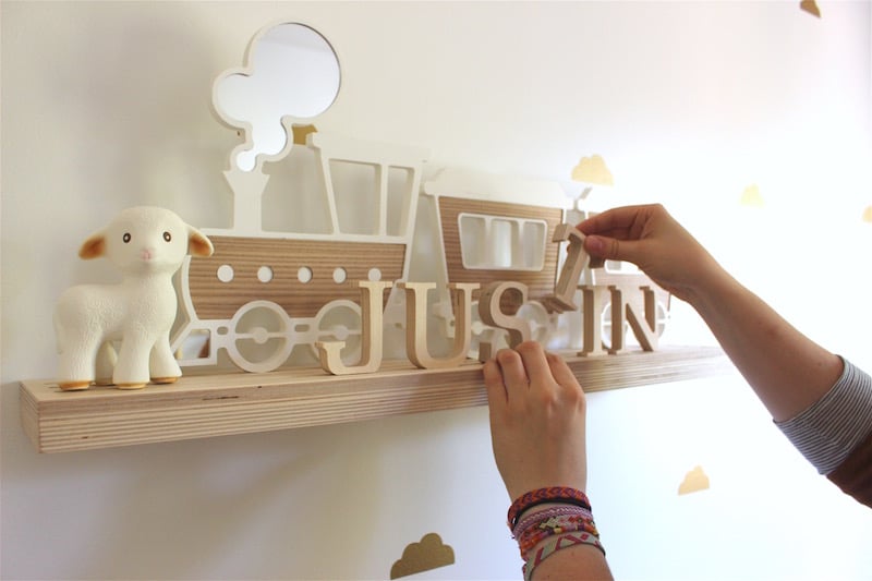 Planche à déco à customiser avec lettres en bois