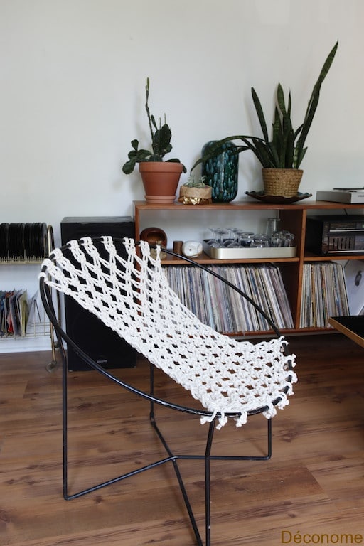 DIY macramé chair / chaise en macramé fabriquée