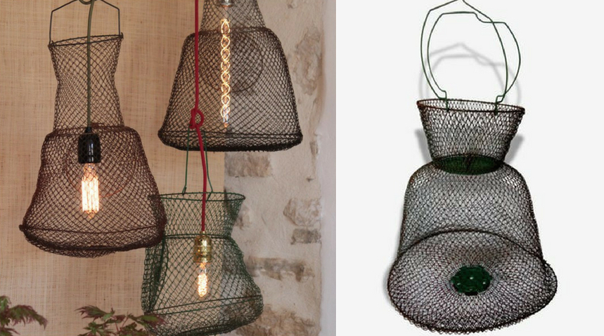 Nasse de pêche transformée en suspension / fish net lamp