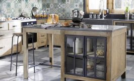 îlot central cuisine en pin recyclé Maisons du Monde