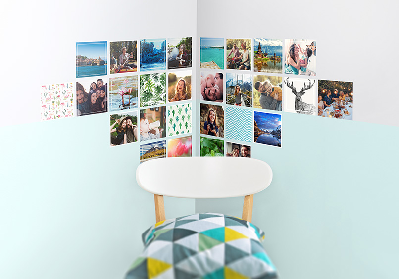 deco coin mur polaroids