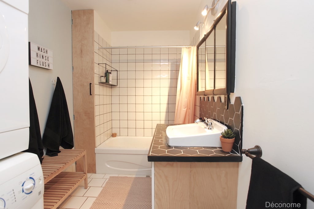 DIY contreplaqué de bois meuble lavabo salle de bain