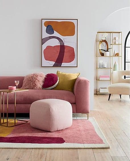 tendances déco: formes de couleurs rose et jaune