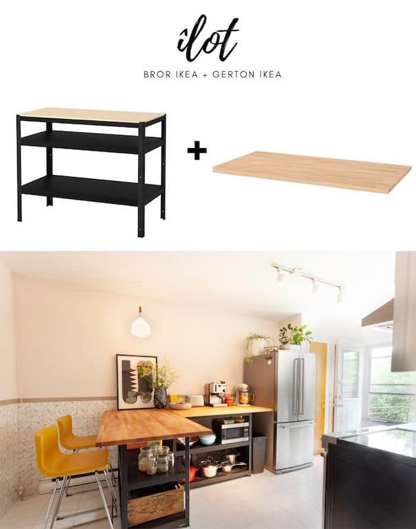 rénovation de cuisine avec établi IKEA Bror pour moins de 1000$