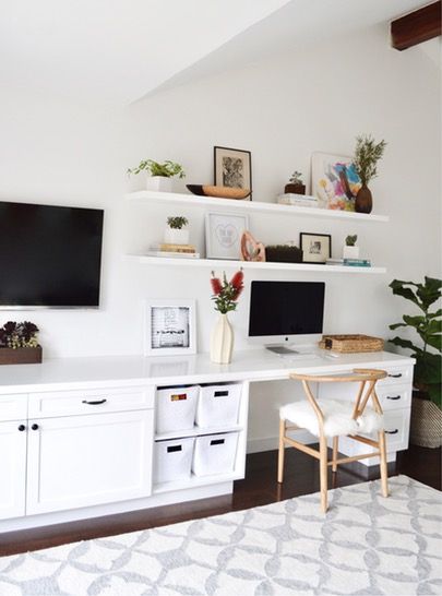 Bureau à la maison - mobilier télé intégré