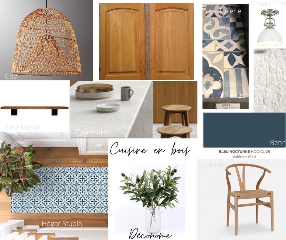 Moodboard cuisine en chêne / Moodboard oak kitchen