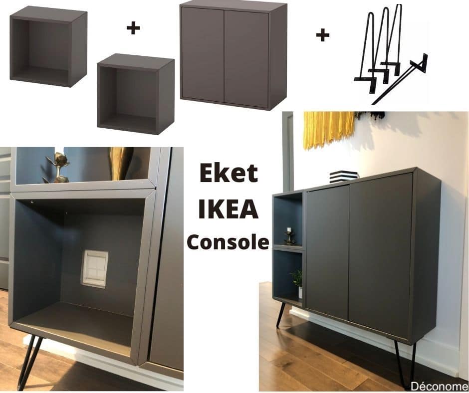 IKEA hack Eket console avec des hairpin legs