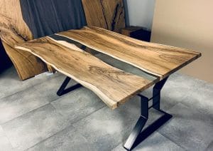 table bois rivière atelier bois résine